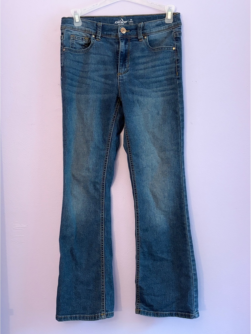 Jordache Girls Bootcut Jeans Size 14 Dark Wash Stretch Denim Blue Comfort